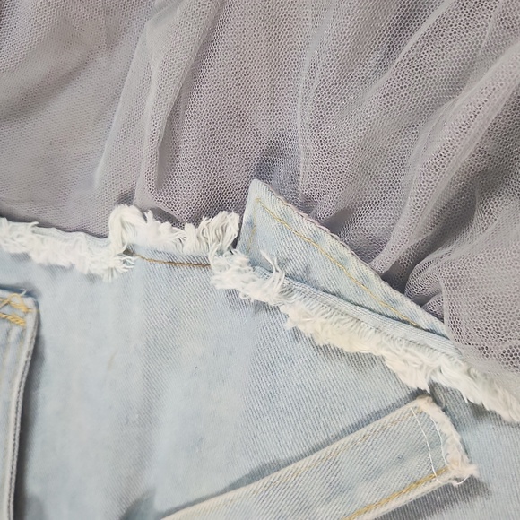 Denim Tulle Skirt - Picture 3 of 8